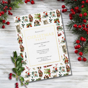 Vintage Retro Christmas Party Gold