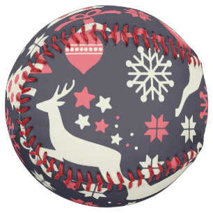 Vintage Retro Christmas Pattern Holiday Softball