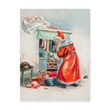 Vintage Retro Christmas Postcard