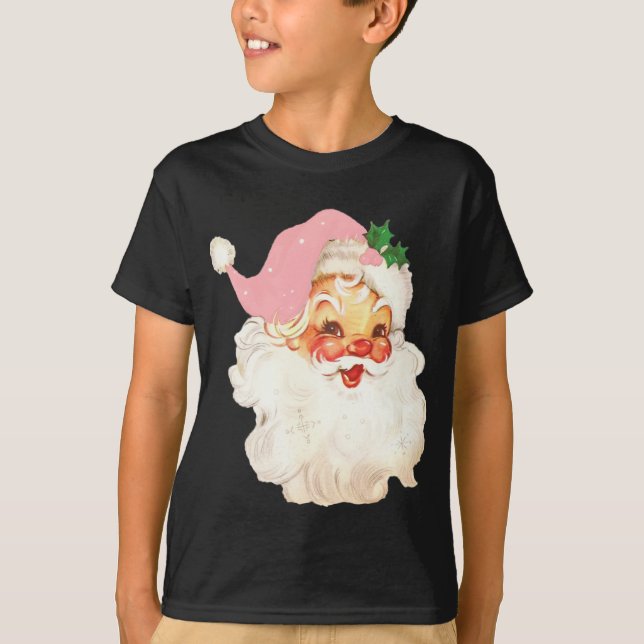 Vintage Retro Christmas Santa Claus T-Shirt (Front)