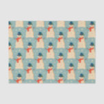 Vintage Retro Christmas Snowman Light Blue   Tissue Paper<br><div class="desc">Christmas snowman</div>