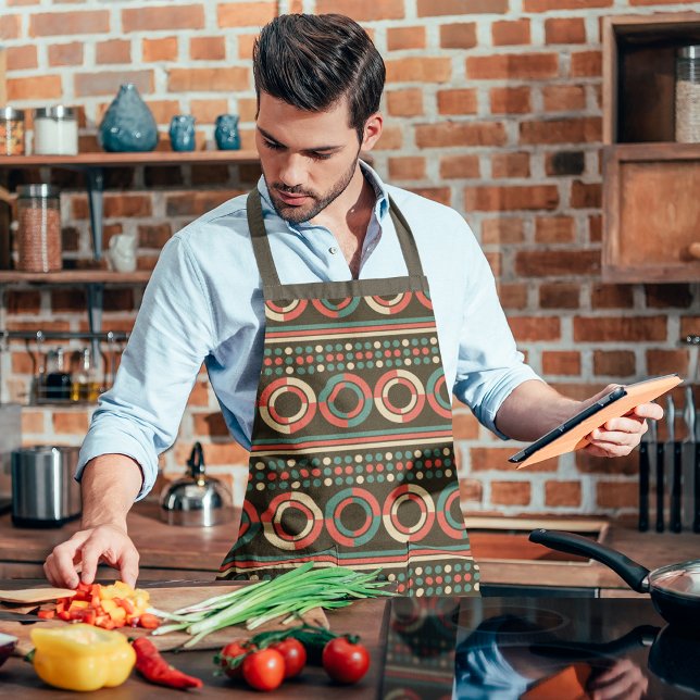 Vintage Retro Circles Apron (Creator Uploaded)