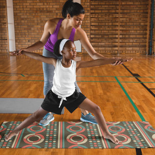 vintage retro circles yoga mat