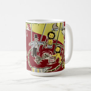 Vintage Retro Circus Animals Ring Theme Coffee Mug