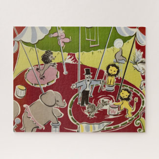 Vintage Retro Circus Animals Ring Theme Jigsaw Puzzle