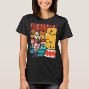 Vintage Retro Circus Giant Cat And Cat Amer Circus T-Shirt