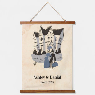 Vintage Retro Classic Bride Groom Rustic Wedding Hanging Tapestry