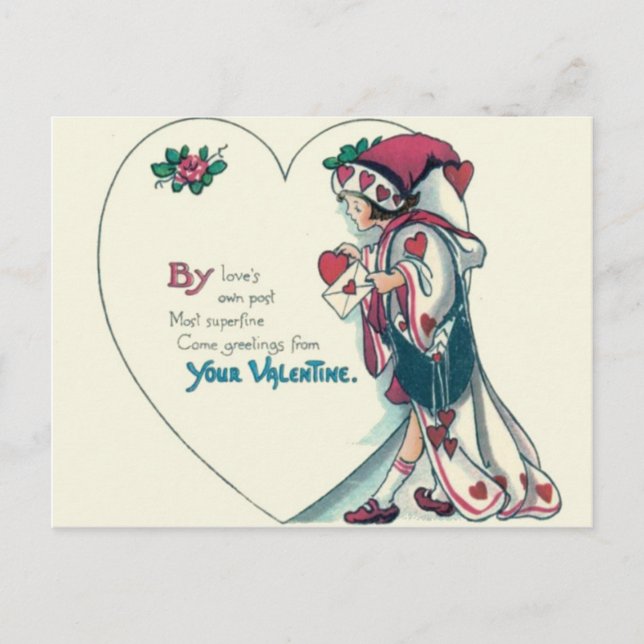Vintage Retro Clown Valentine Card (Front)