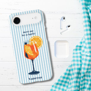 Vintage Retro Cocktail Blue Stripes Custom