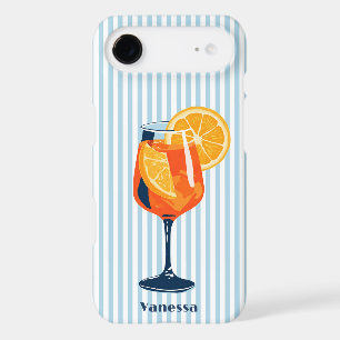 Vintage Retro Cocktail Blue Stripes Custom