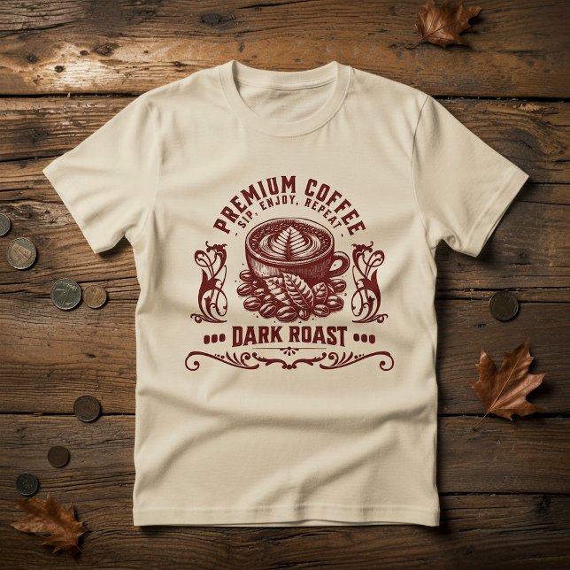 Vintage Retro Coffee Drinker T-Shirt (Creator Uploaded)