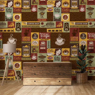 Vintage Retro Coffee Theme Background Wallpaper