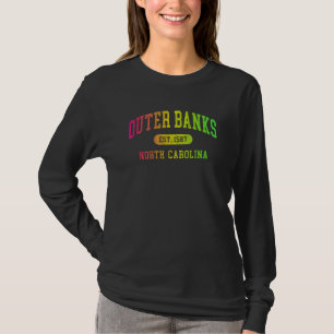 Vintage Retro Colourful Arch Text Outer Banks OBX T-Shirt