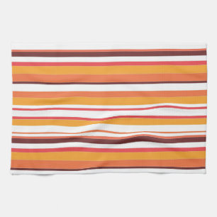 Vintage Retro Colourful Stripes Art Pattern #8 Tea Towel