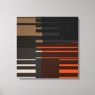 Vintage Retro Colourful Stripes Art Pattern Canvas