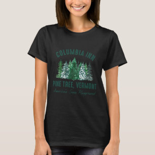 Vintage Retro Columbia Inn Pine Tree Vermont Merry T-Shirt