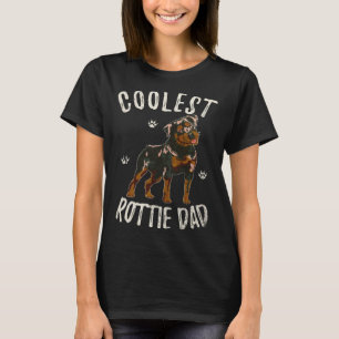 Vintage Retro Coolest Rottweiler Dog Dad  Rottie T-Shirt
