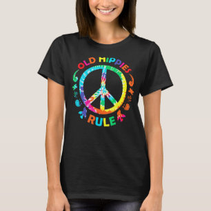 Vintage Retro Costume Hippy Old Hippies Rule Hippi T-Shirt