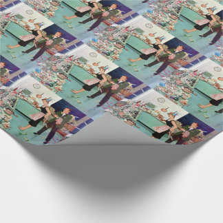 Vintage Retro Couple Wrapping Paper