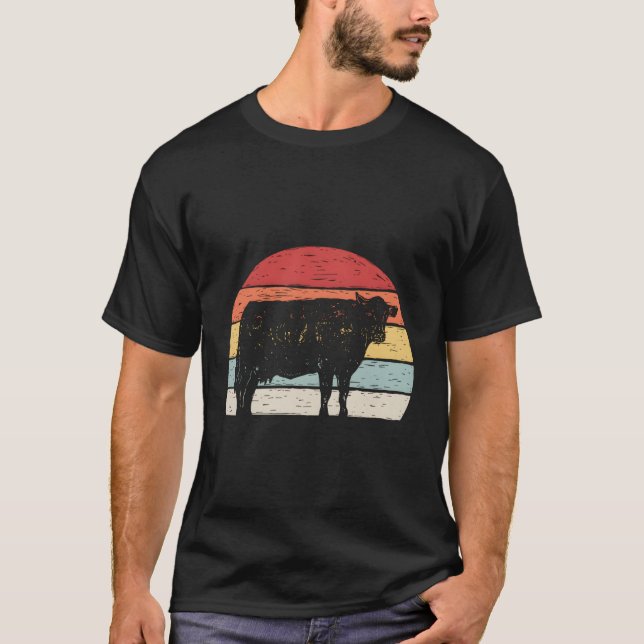 Vintage Retro Cow T-Shirt (Front)