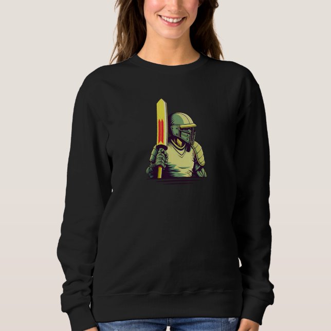 Vintage Retro Cricket Cricket Player Sweatshirt (Front)