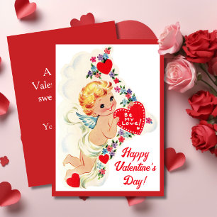 Vintage Retro Cupid Angel Custom Valentine's Day Holiday Card