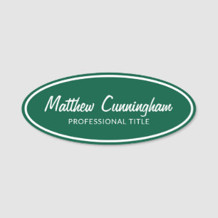 Vintage Retro Custom Logo Employee Name Job Title Tag