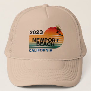 VINTAGE RETRO CUSTOM NEWPORT BEACH CALIFORNIA TRUCKER HAT