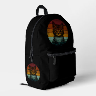 Vintage Retro Cute Cat Printed Backpack