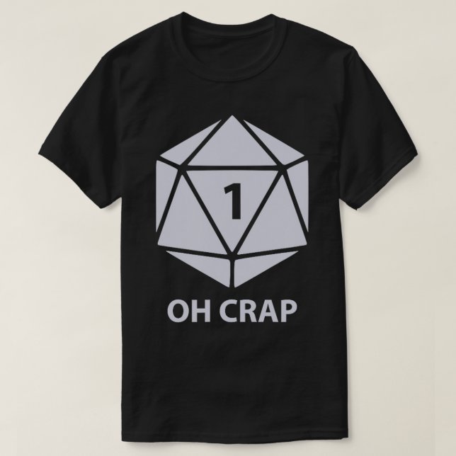 Vintage Retro D20 Oh Crap  T-Shirt (Design Front)