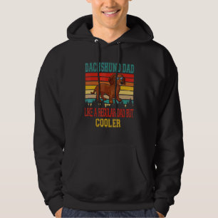 Vintage Retro Dachshund Dad Only Cooler Dachshund Hoodie