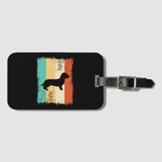 Vintage Retro Dachshund Wirehaired Luggage Tag