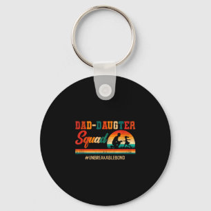 Vintage retro dad daughter squad father's day key ring