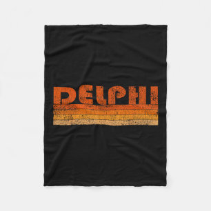 Vintage Retro Delphi Greece  Fleece Blanket