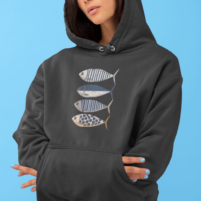 Vintage Retro Distressed Sardine,Custom Fisherman  Hoodie (Creator Uploaded)