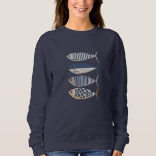 Vintage Retro Distressed Sardine,Custom Fisherman Sweatshirt