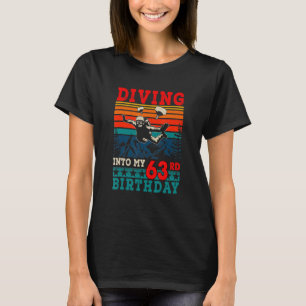 Vintage Retro Diving Into My 63rd Birthday Skydivi T-Shirt
