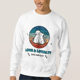 Vintage Retro Dog and Cat Love & Loyalty Sweatshirt