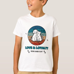 Vintage Retro Dog and Cat Love & Loyalty T-Shirt