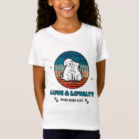 Vintage Retro Dog and Cat Love & Loyalty T-Shirt 