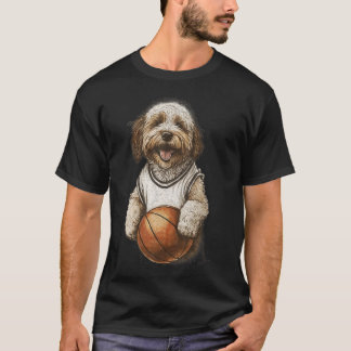 Vintage Retro Dog Playing Sketll T-Shirt