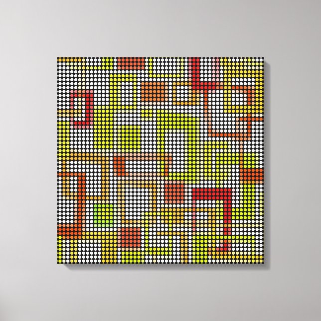 Vintage Retro Dots Disco Pattern Wrapped Canvas #2 (Front)