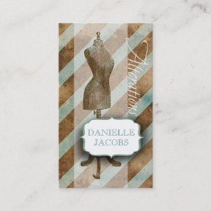 Vintage Retro Dress Form Alterations Card