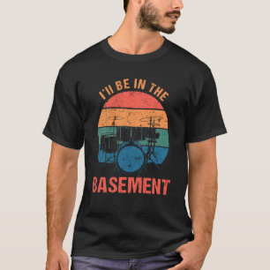 Vintage Retro Drummer Art For Men Drum Set Drummin T-Shirt
