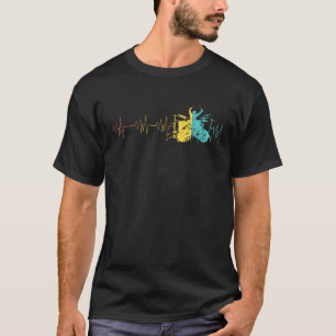 Vintage Retro Drummer Heartbeat For Drummers Percu T-Shirt