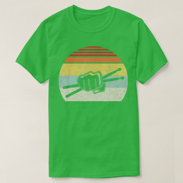 Vintage Retro Drumsticks Drummer  T-Shirt (Design Front)