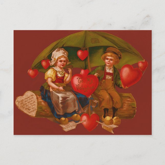 Vintage Retro Dutch Valentine Card (Front)