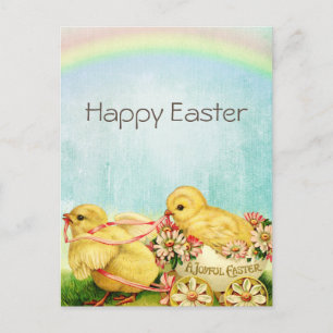 Vintage Retro Easter Chicks Holiday Card