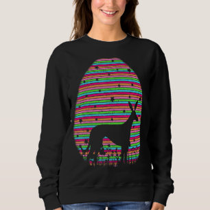 Vintage Retro Easter Egg Greyhound Dog Easter Sund Sweatshirt