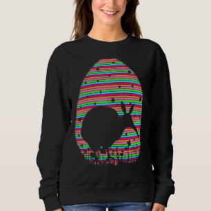 Vintage Retro Easter Egg Kiwi Bird Easter Sunday Sweatshirt